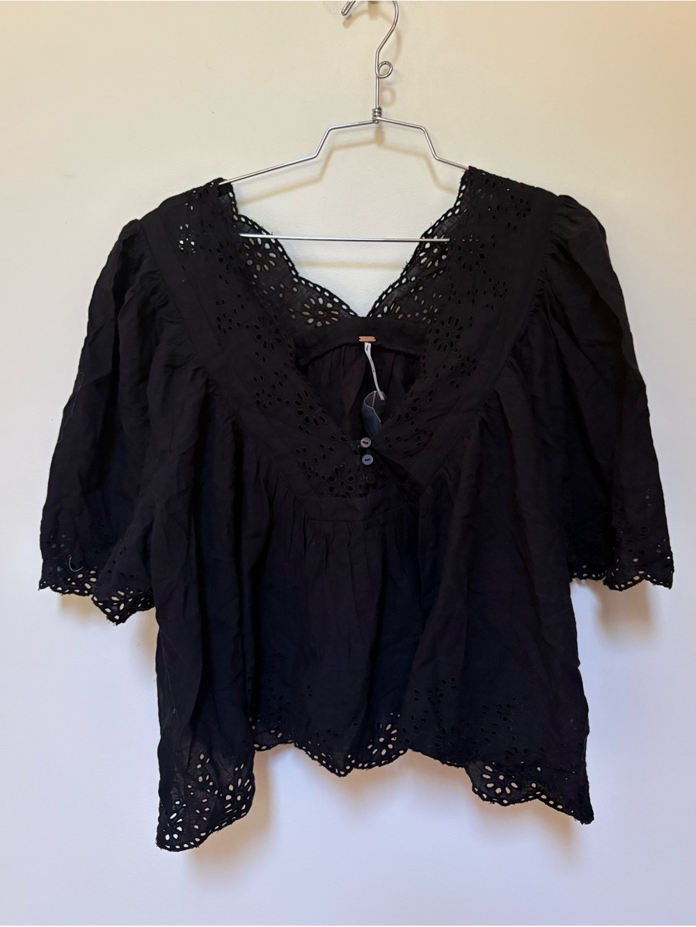 Free People Costa Eyelet Top Size Medium